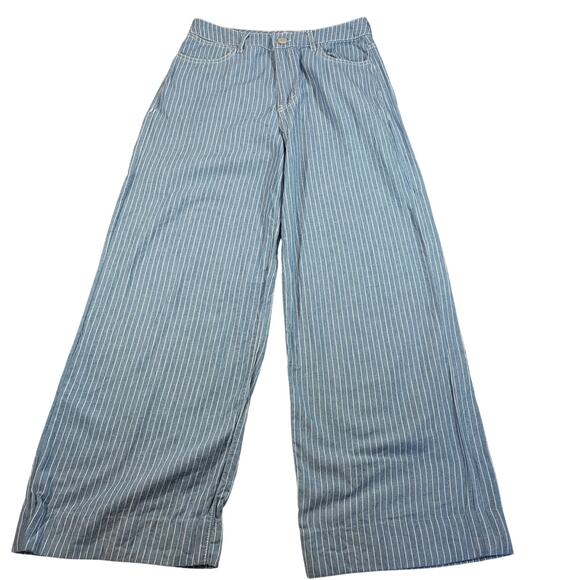 Habitual womens wide leg pinstripe lightweight denim pants. Size 0/25. boho - Picture 1 of 5